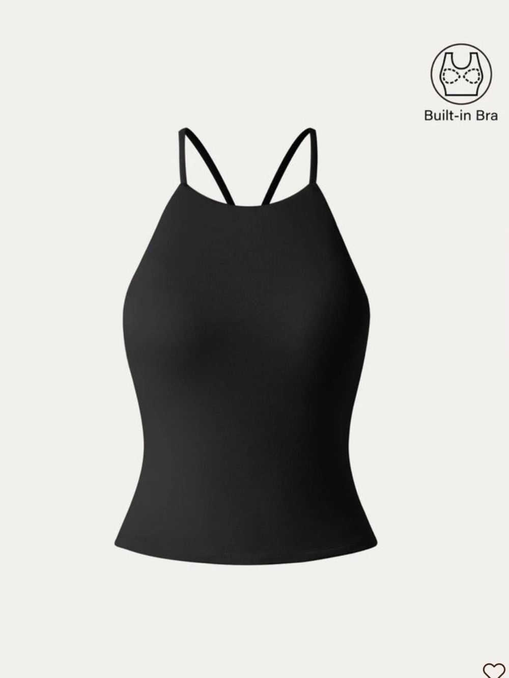 OGL Move Halter Neck Banded Hem Bra Tank Black